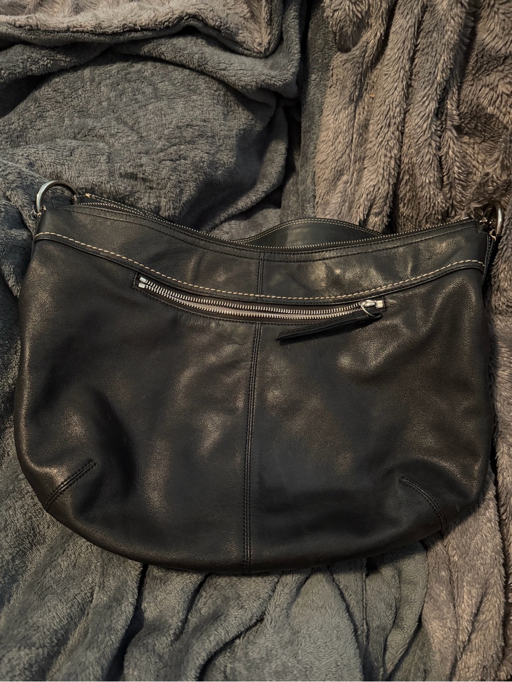 Coach Black Leather Shoulder Hobo with Matching Wallet - Picture 8 of 15